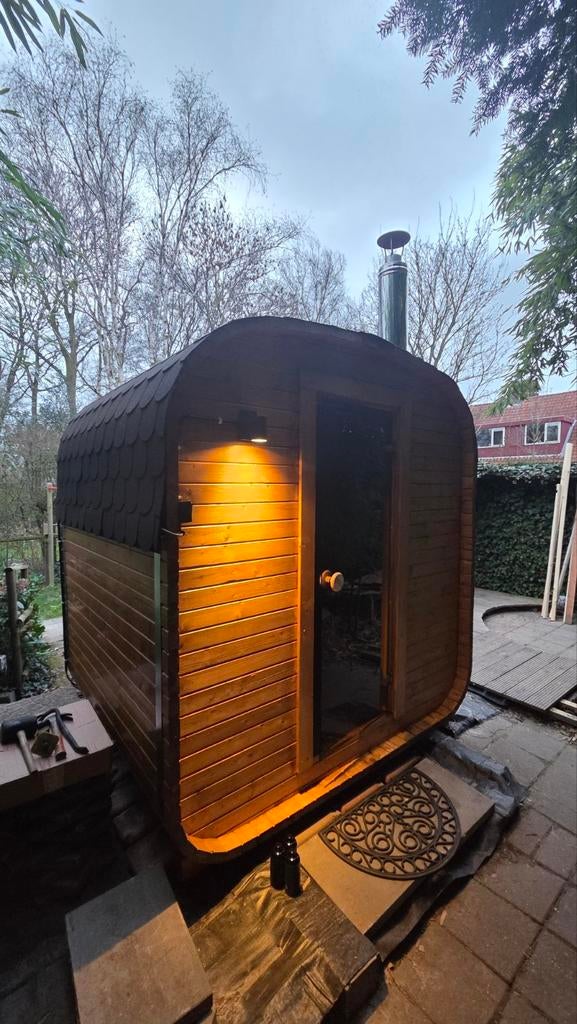 Buiten sauna, Sport en Fitness, Sauna, Ophalen, Nieuw, Complete sauna