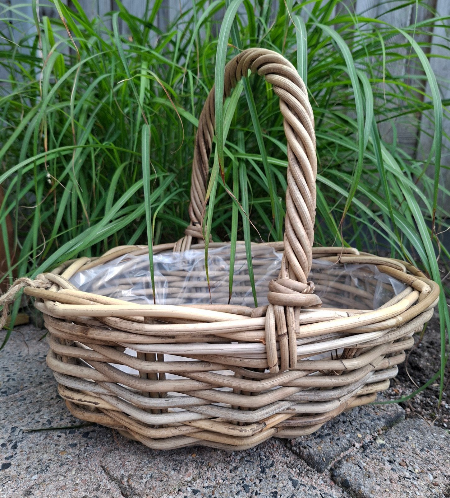 Rotan mand plukmand hengselmand rieten mand basket rattan, Overige materialen, Mand, Nieuw, Ophalen of Verzenden