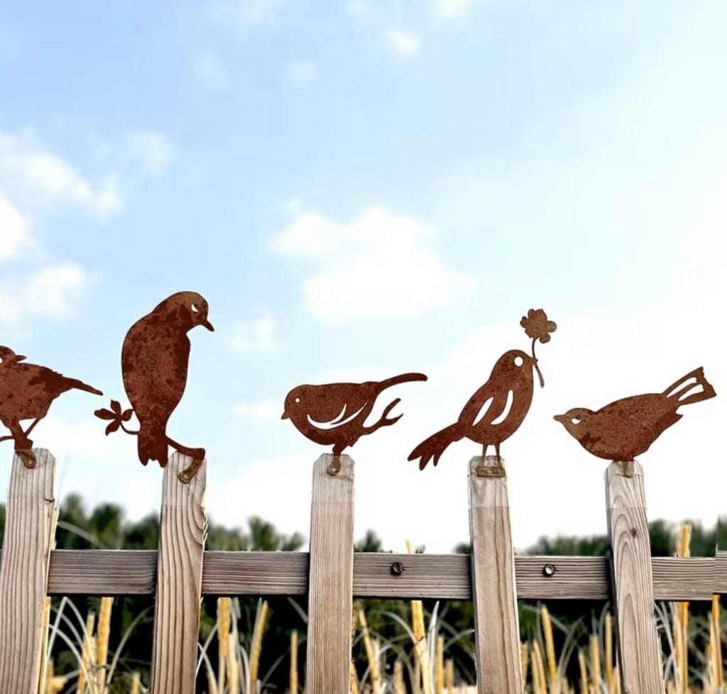 5 metalen vogels tuinstekers, Tuin en Terras, Ophalen of Verzenden, Nieuw
