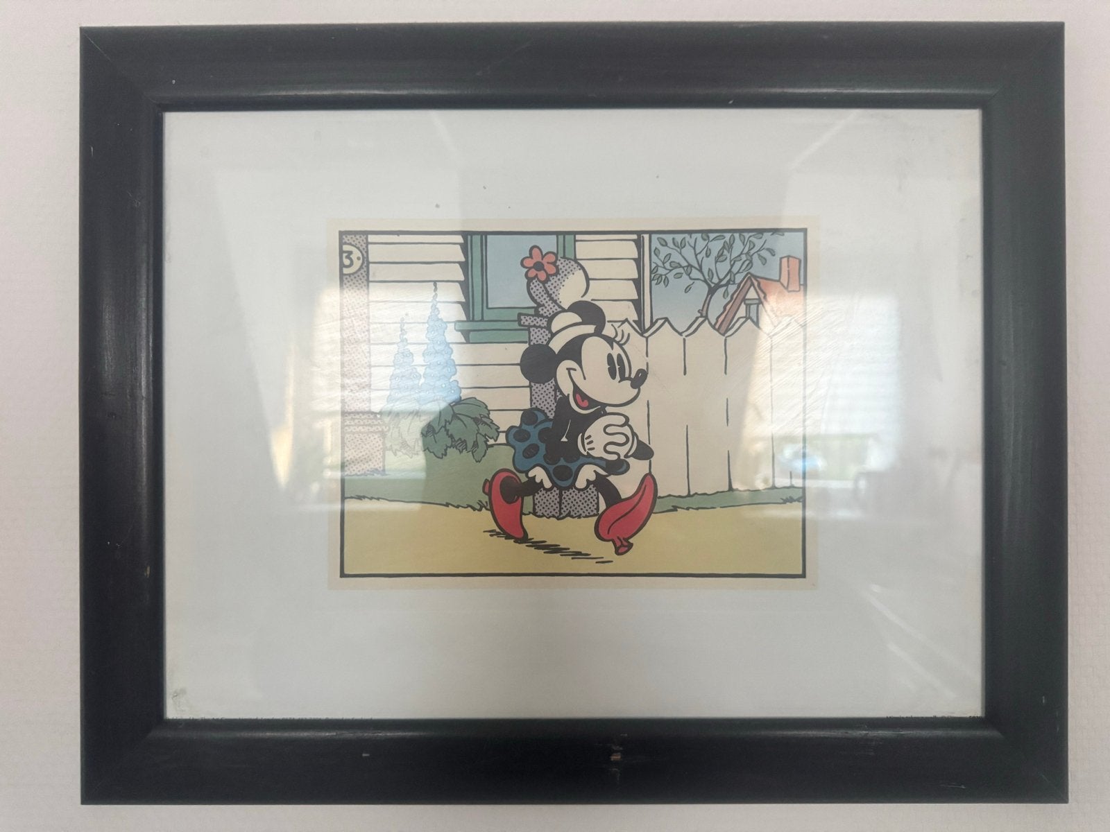 Twee originele prints van Mickey en Minnie Mouse, Ophalen of Verzenden, Print, Prent, Achter glas