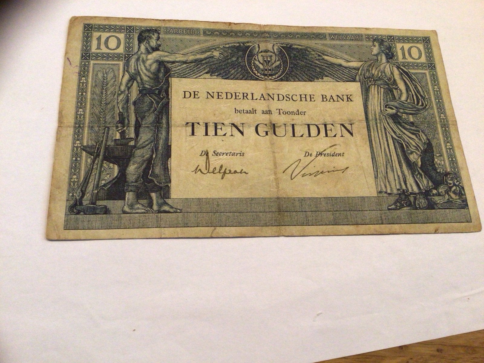 Zeldzaam 10 Gulden biljet uit 1921 - De Nederlandsche Bank, Ophalen of Verzenden, 10 gulden, Los biljet