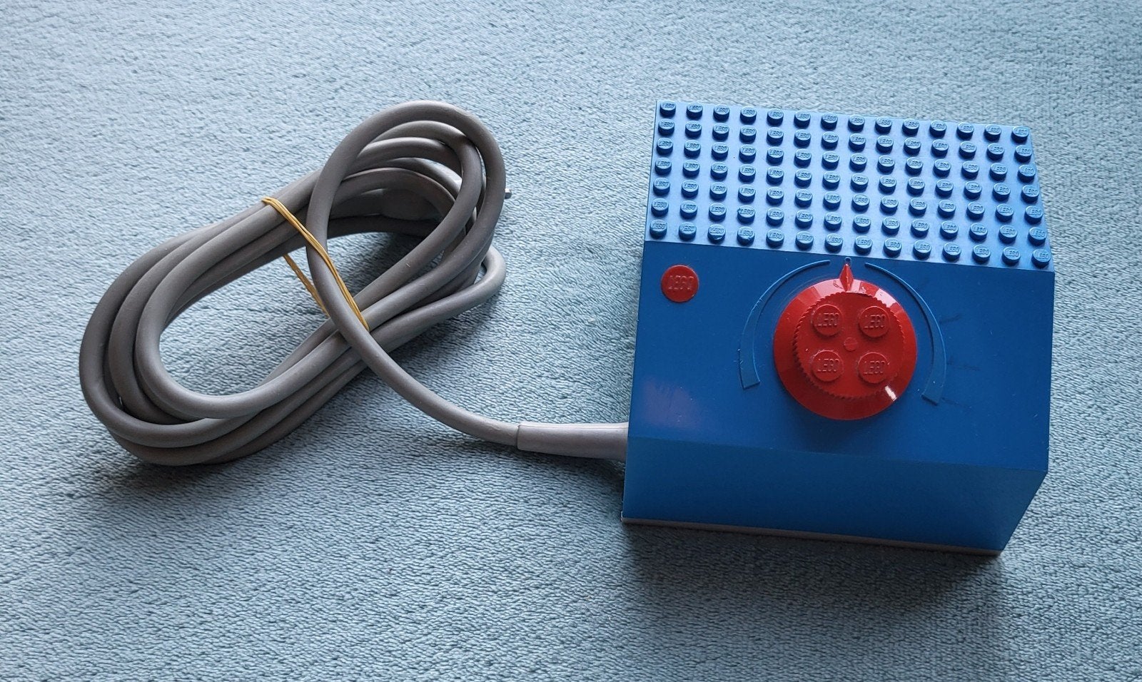 Lego trein 12 Volt blauwe rails transformator (set 740), Kinderen en Baby's, Gebruikt, Lego, Ophalen of Verzenden, Compleet