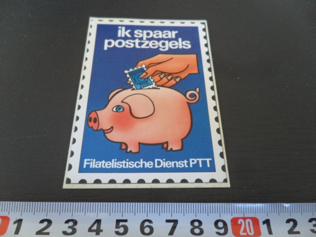 sticker PTT Post Ik spaar postzegels, Verzamelen, Stickers, Zo goed als nieuw, Ophalen