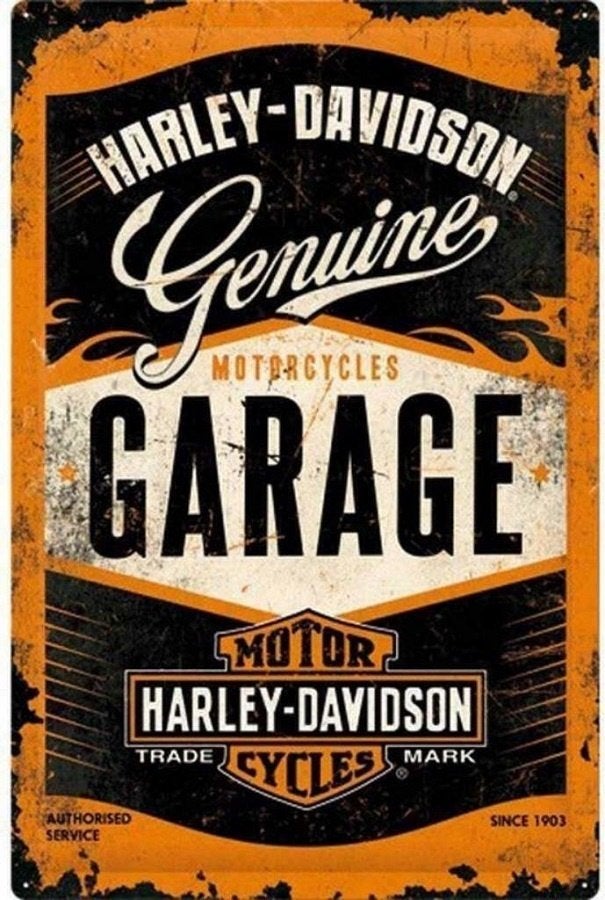 Harley Davidson Genuine Garage metalen wandbord in reliëf, Ophalen of Verzenden, Nieuw, Reclamebord