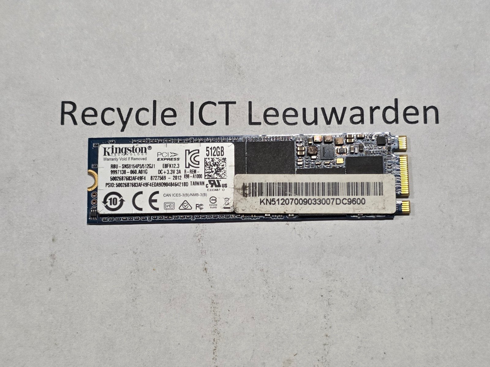 Kingston 512GB PCIe SSD M.2 - Snelle opslag, Intern, Gebruikt, Kingston, .