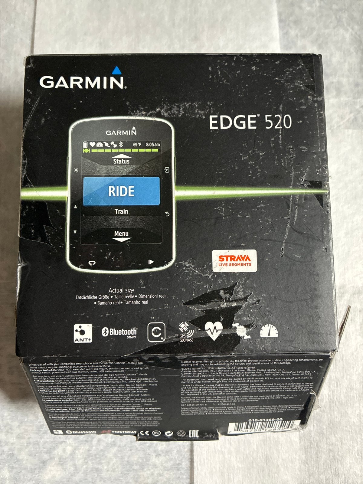 Garmin Edge 520 Fietscomputer - GPS, Hartslag, Cadans, Ophalen of Verzenden, Cadanssensor, Gebruikt