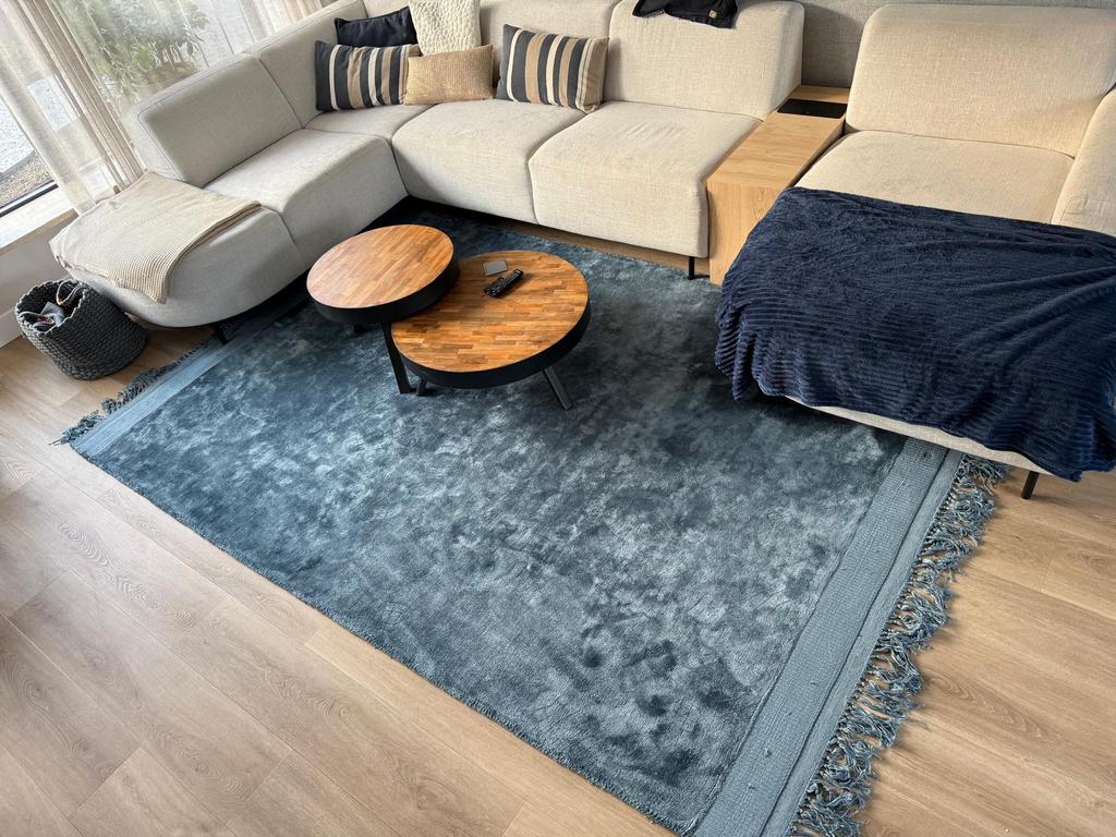 Zuiver Blink vloerkleed blauw 200x300cm, Blauw, 200 cm of meer, Ophalen of Verzenden, Zo goed als nieuw