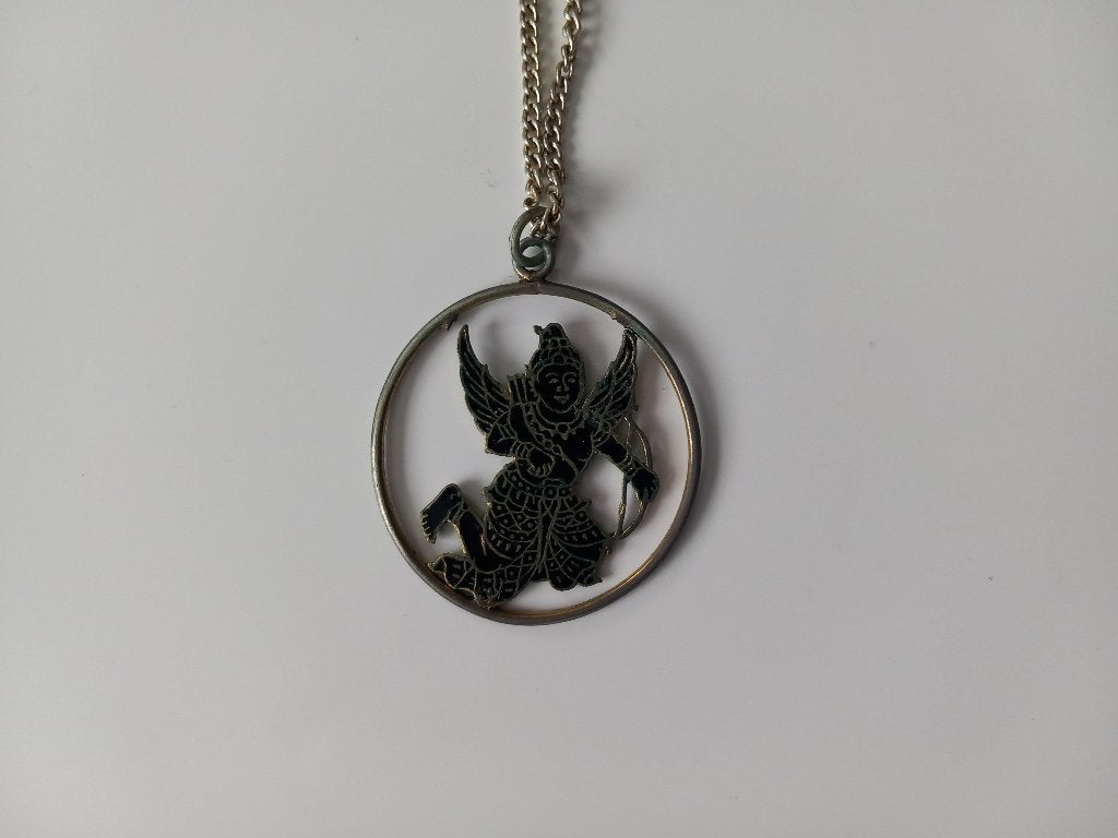 Ketting + hanger engel., Ophalen of Verzenden, Zilver, Overige materialen