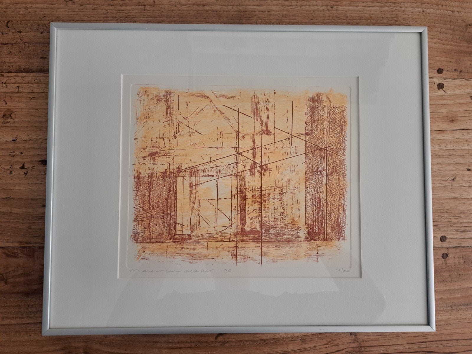 Maarten Dekker - Abstracte Ets (1990) - nr 52/150, Ophalen of Verzenden