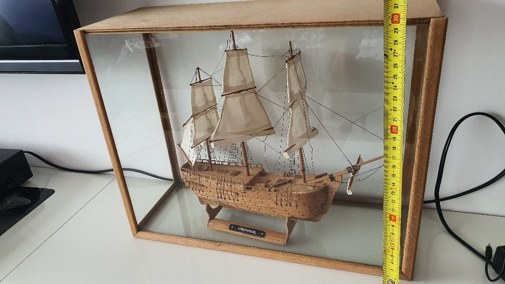 Model van het zeilschip Endeavour,, Ophalen