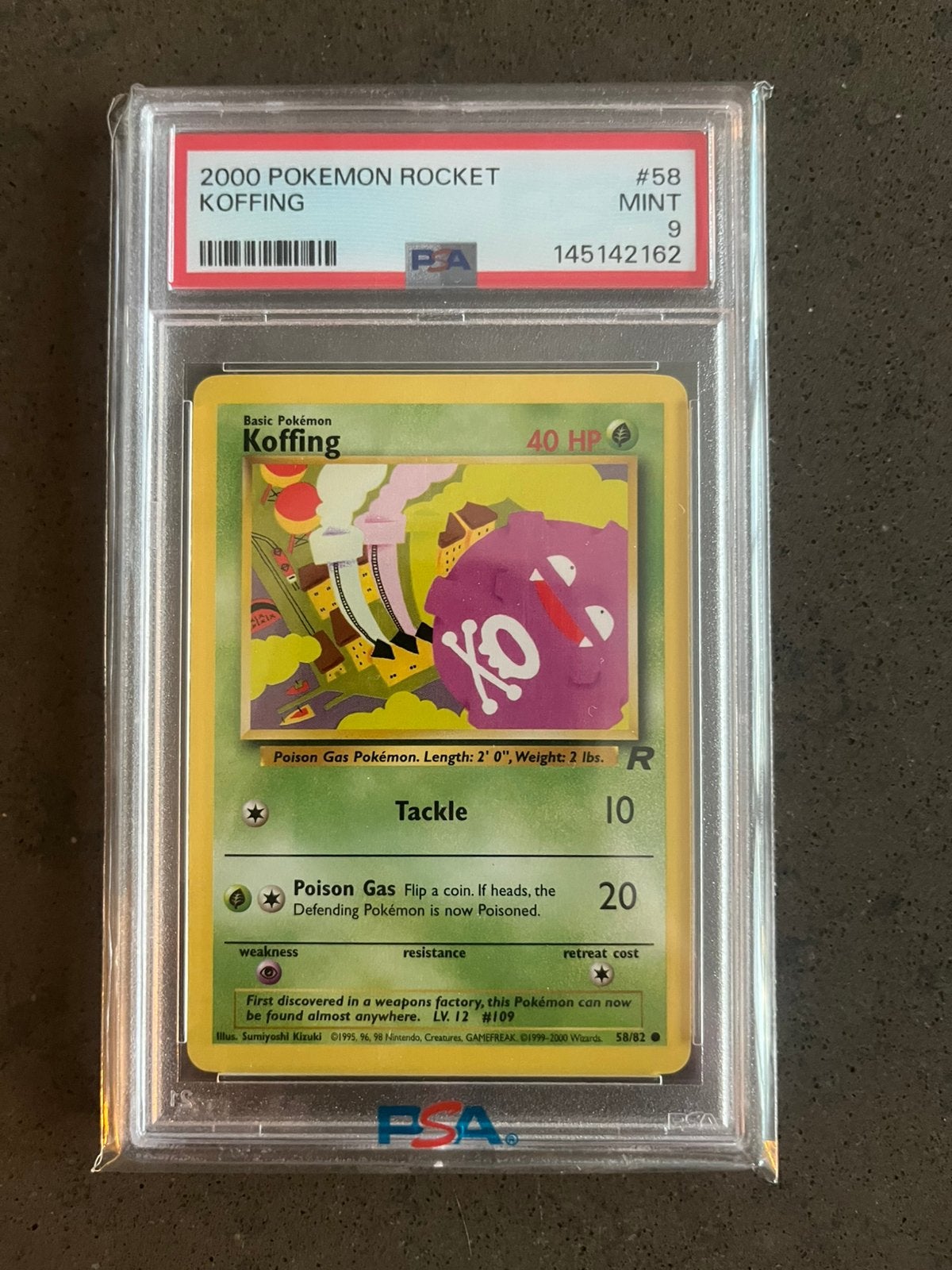 Koffing PSA 9 - Pokemon Rocket 2000, Ophalen of Verzenden, Zo goed als nieuw