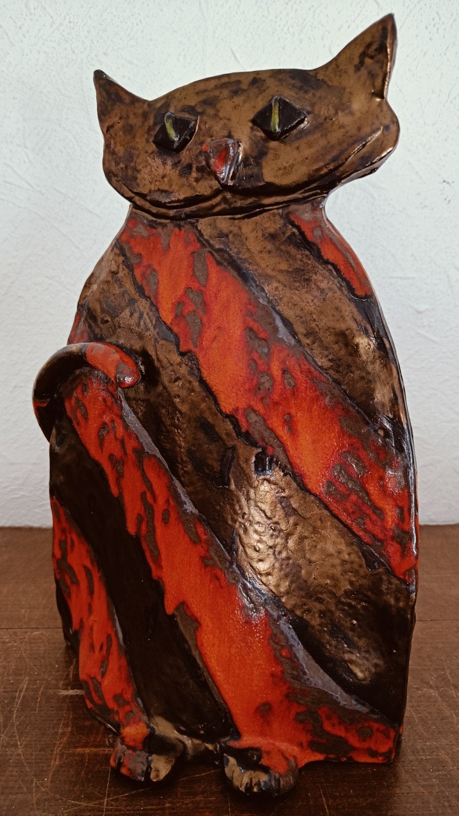 Vintage keramische kat sculptuur., Antiek en Kunst, Antiek | Keramiek en Aardewerk, Ophalen of Verzenden