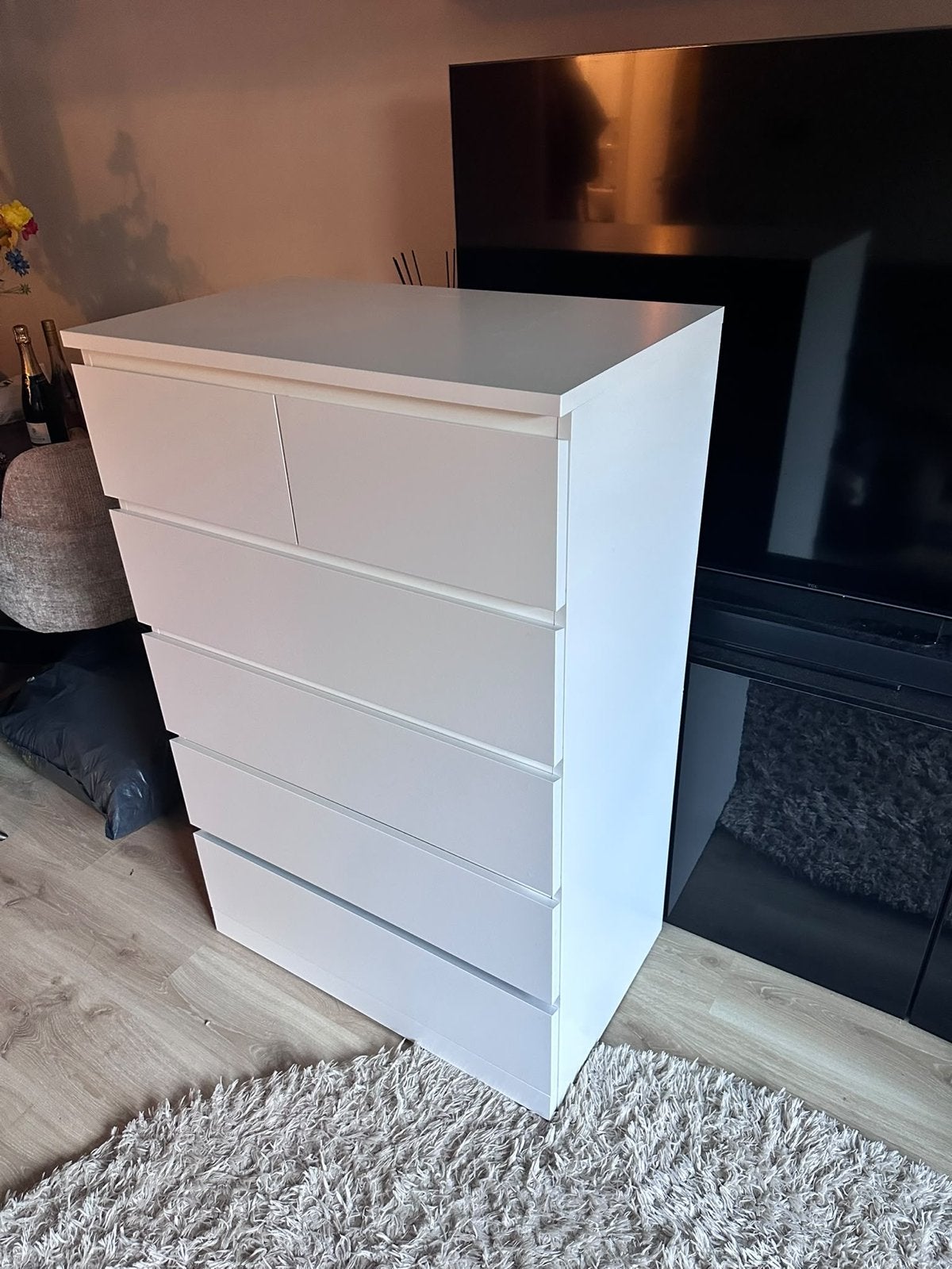 IKEA Malm kast 80x123 cm - Mooie staat, plank beschadigd, Ophalen, Gebruikt, 5 laden of meer, 100 tot 150 cm