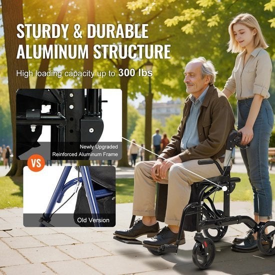 Rollator-Rolstoel Lichtgewicht Opvouwbaar - Rolstoel Opvouwb, Corvance B.V., Verzenden, Nieuw, Corvancebol@gmail.com