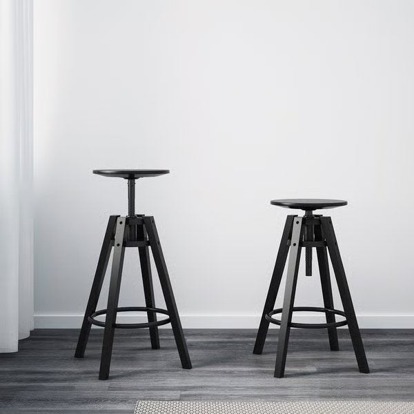 4x Ikea Dalfred Barkruk, zwart, 63-74 cm, Huis en Inrichting, Barkrukken, Ophalen, 5 krukken of meer, 60 tot 90 cm, Zo goed als nieuw