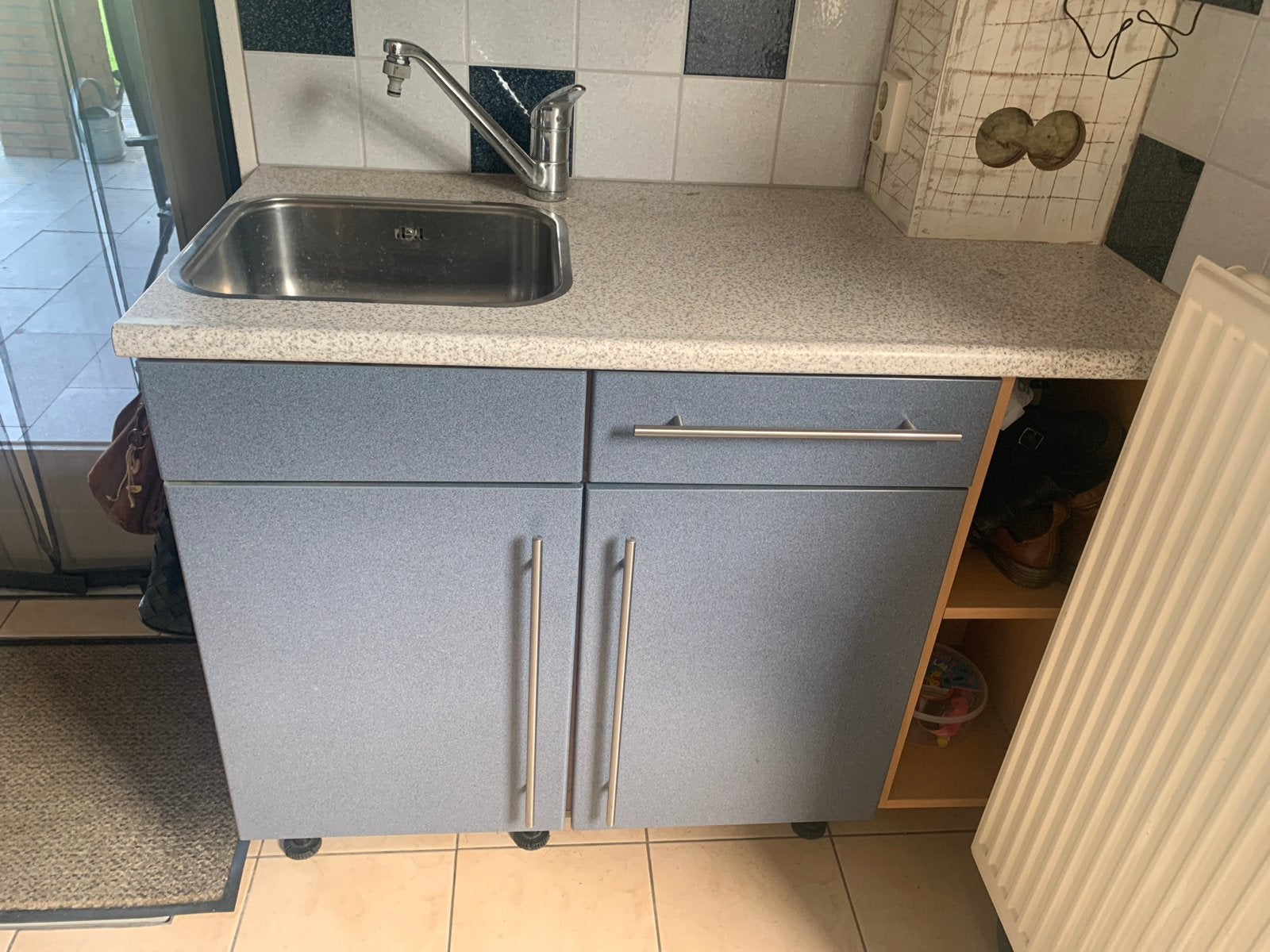 Alno Keukenblokje 90x60 met bovenkasten, mengkraan en spoelb, Ophalen, Gebruikt, 50 tot 100 cm, 50 tot 75 cm