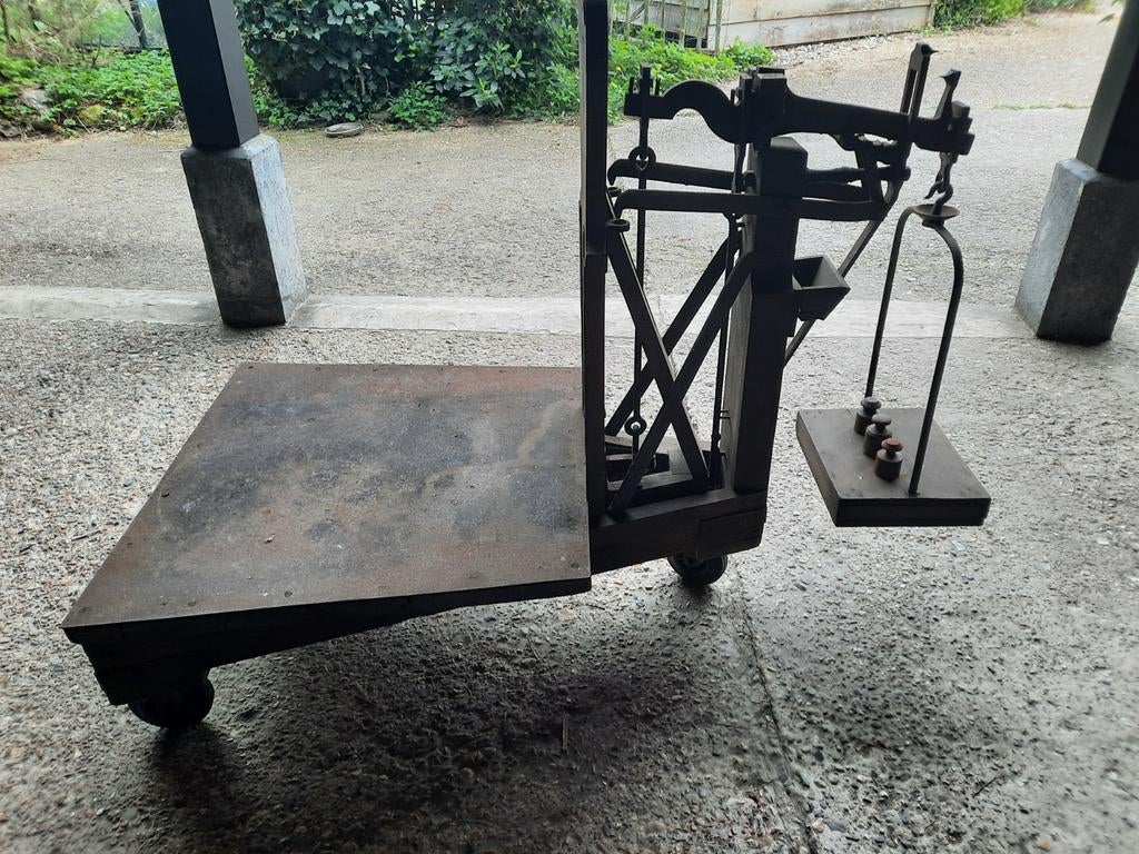 Bascule weegschaal en kolenkit, Antiek en Kunst, Ophalen