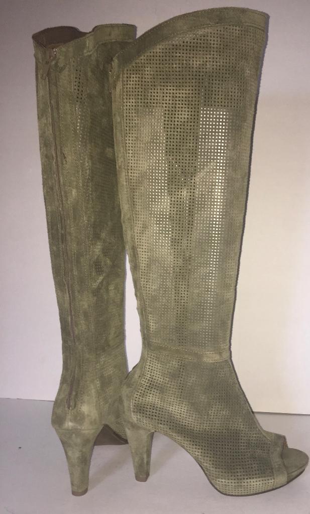 shushu suede groene zomer laarzen maat 36, Hoge laarzen, Ophalen of Verzenden, Groen, Shushu