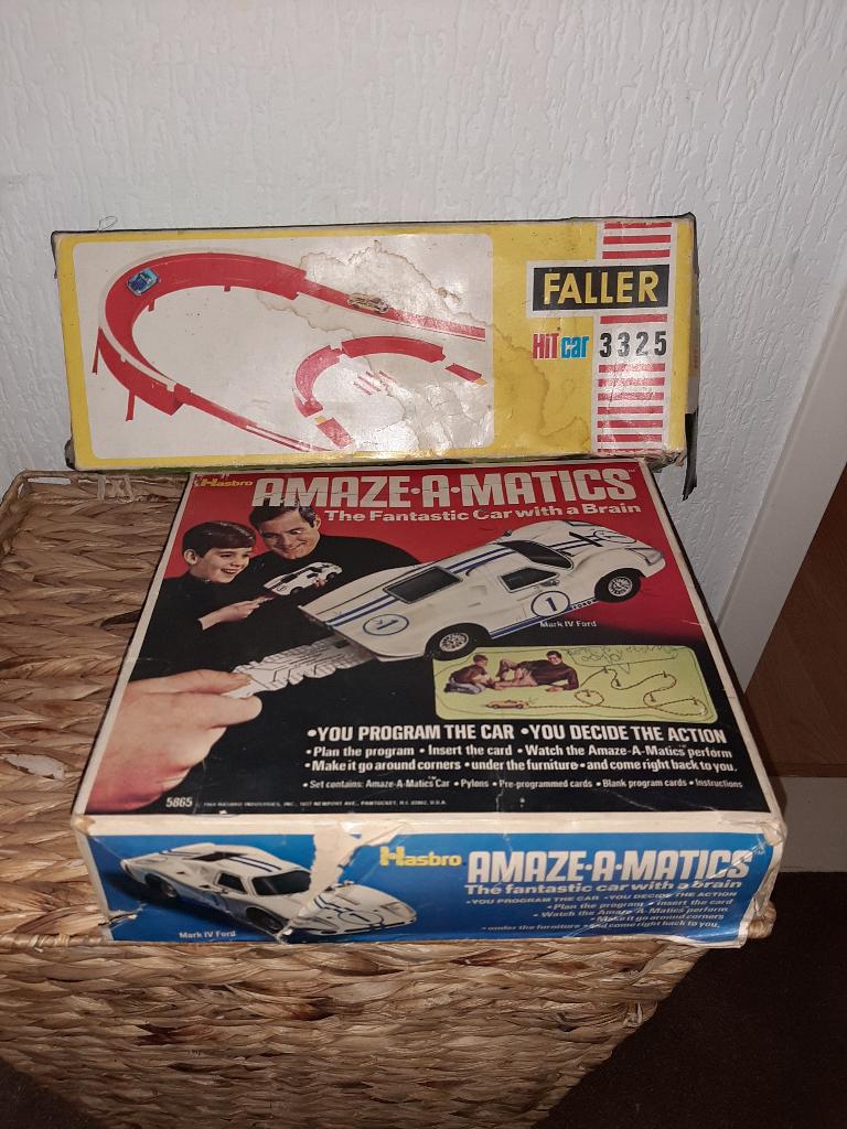 2x antiek speelgoed auto& race baan in originele doos, Overige merken, Zelf te bouwen, Ophalen of Verzenden, Elektrisch