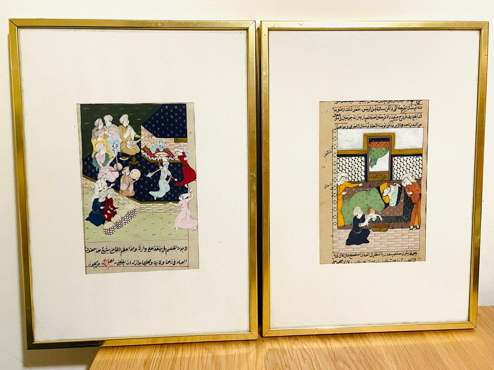 Perzische miniatuurschilderingen, Wanddecoratie, Geschilderd, Ophalen of Verzenden, Papier/karton