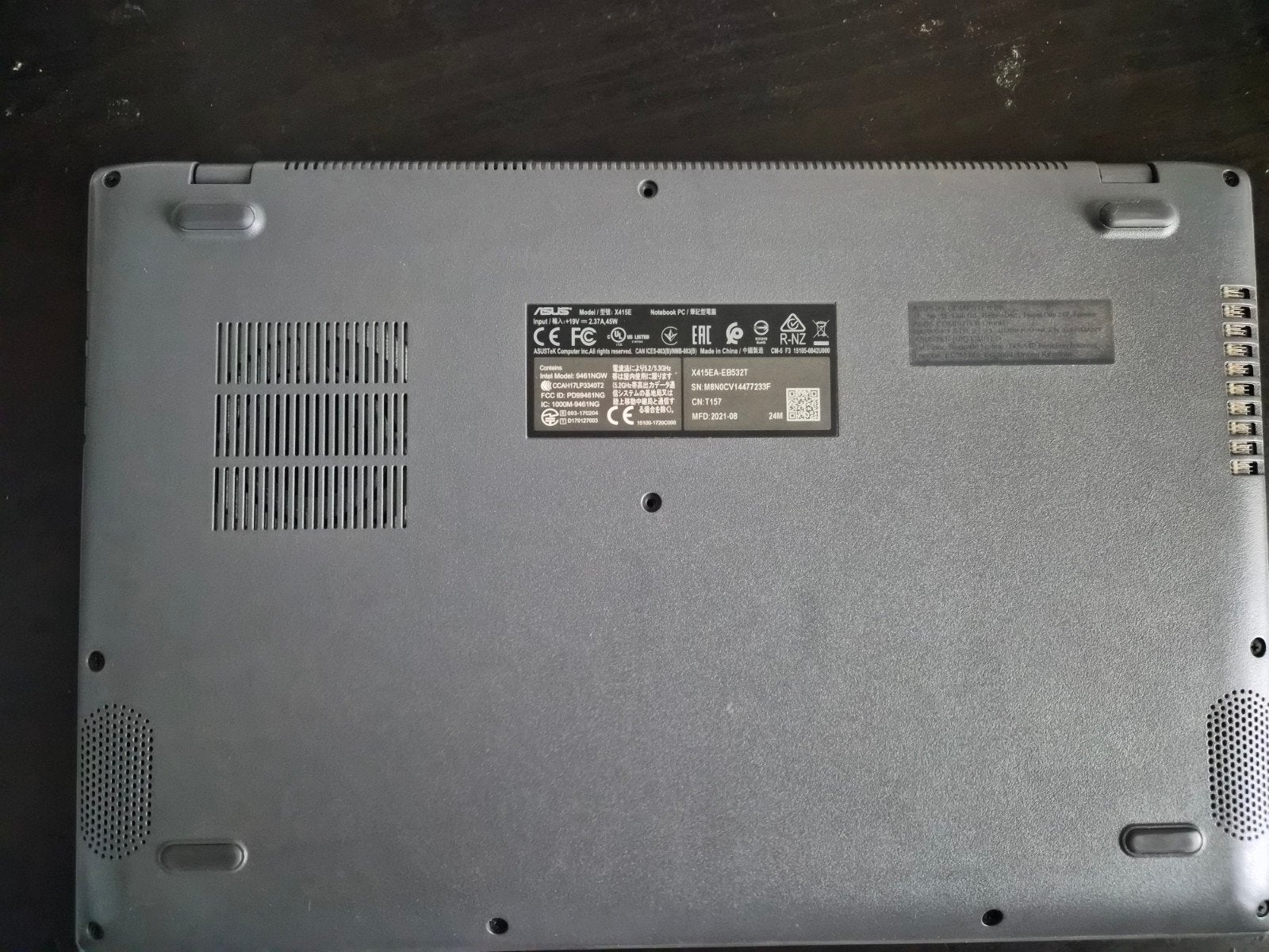 ASUS X415 leptop, Intel® Core i3, Met videokaart, 2 tot 3 Ghz, ASUS