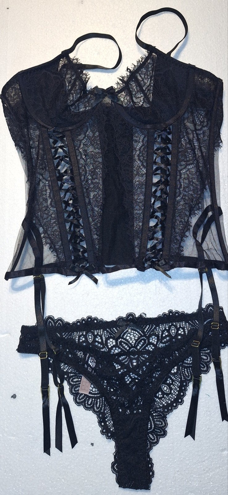 Sexy 2-delig supermooi zwart setje maat L, Verzenden, Zwart, Setje