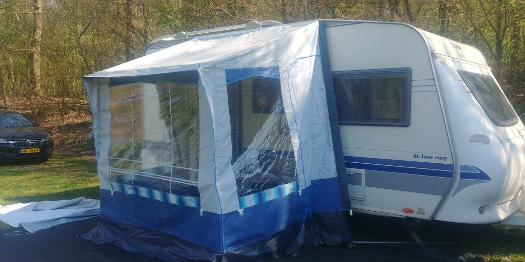 wintertent voor caravan blue, Ophalen, Gebruikt