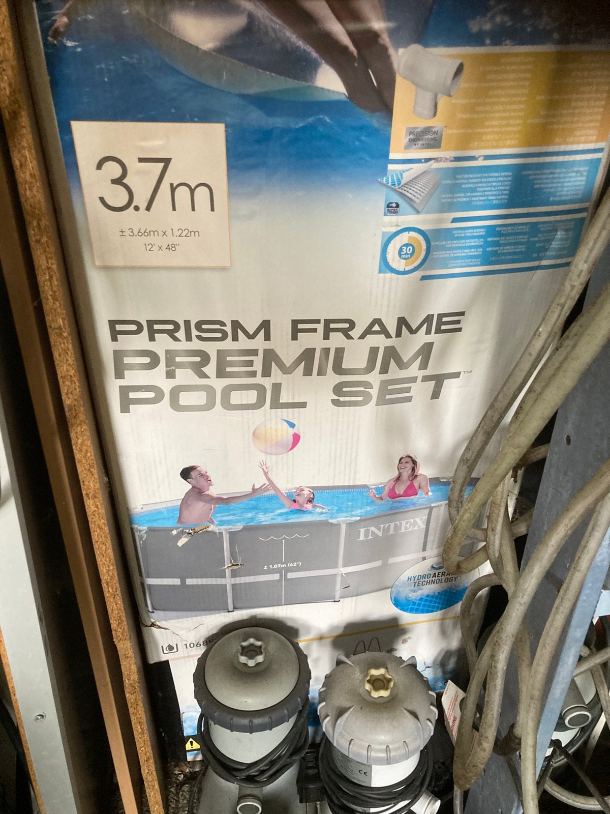 Intel zwembad 3,7 mtr, Gebruikt, Rond, 300 cm of meer, Opzetzwembad