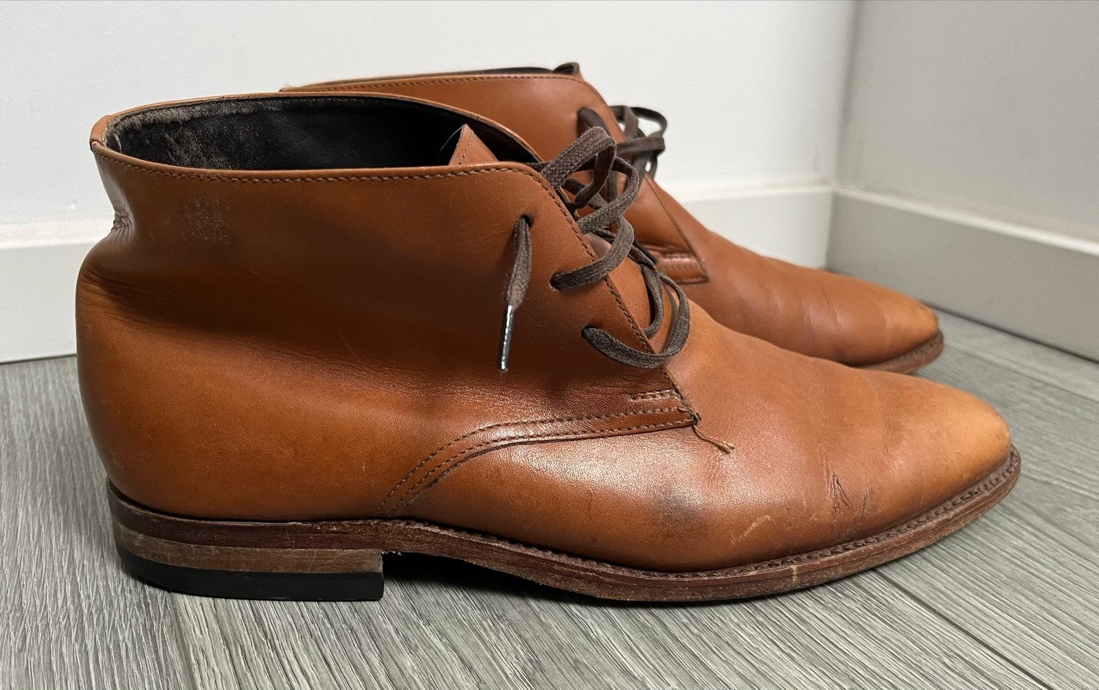 Stijlvolle Van Lier cognac leren heren schoenen Maat 41 7,5, Verzenden, Gedragen, Bruin, Veterschoenen