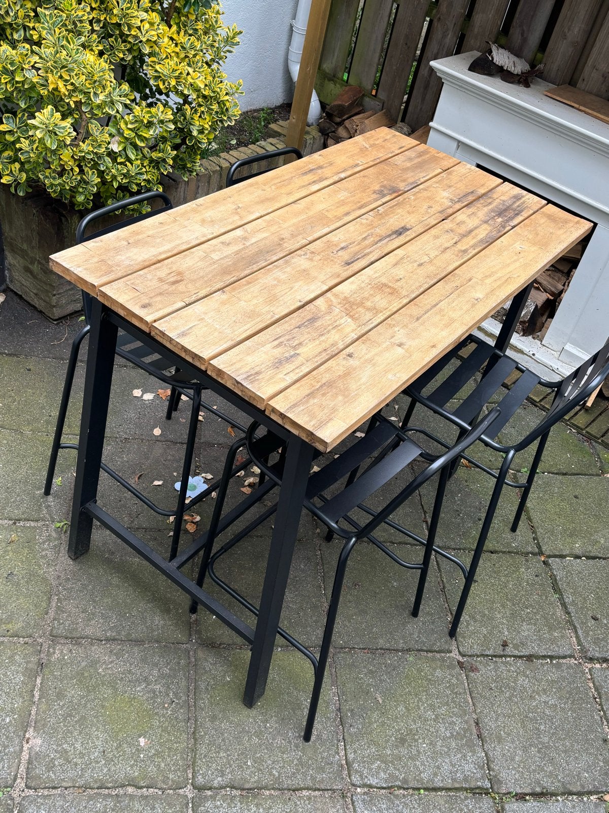 Robuuste bartafel - ideaal voor buiten, Ophalen, Gebruikt, Rechthoekig, Hout