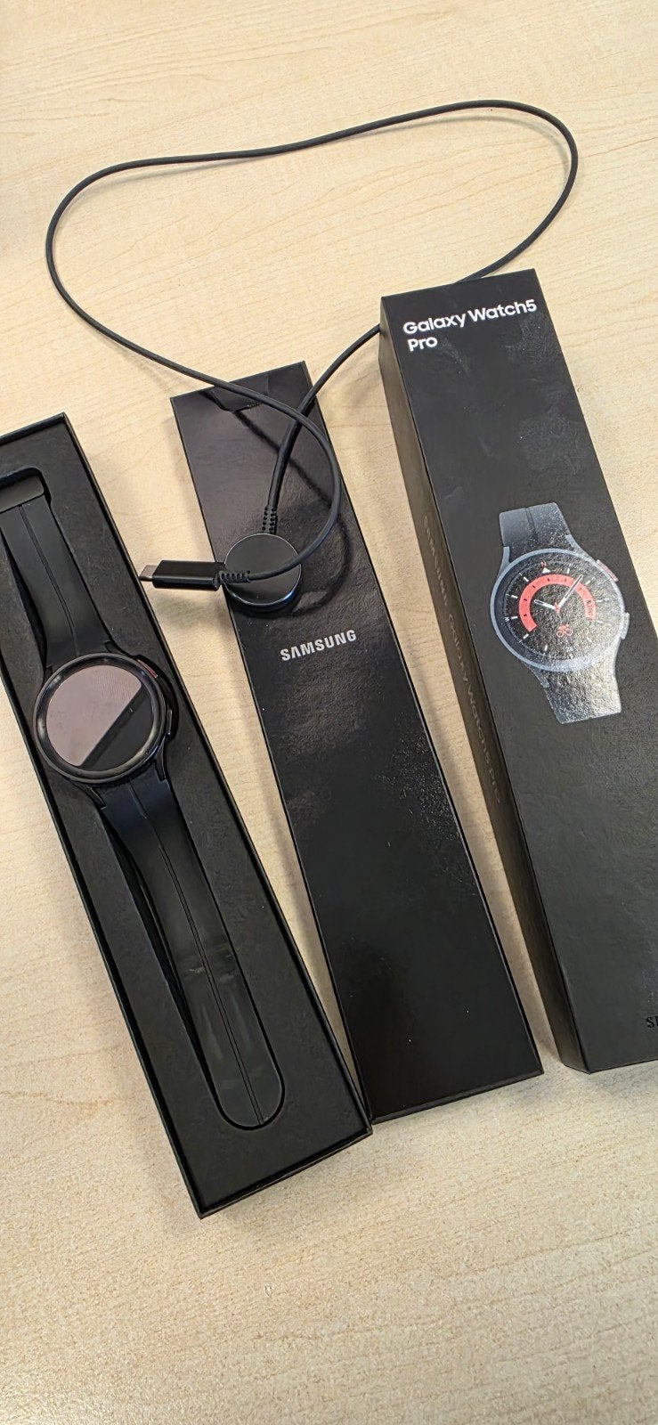 Samsung Galaxy watch 5 Pro, Ophalen, Zo goed als nieuw, Zwart, Android