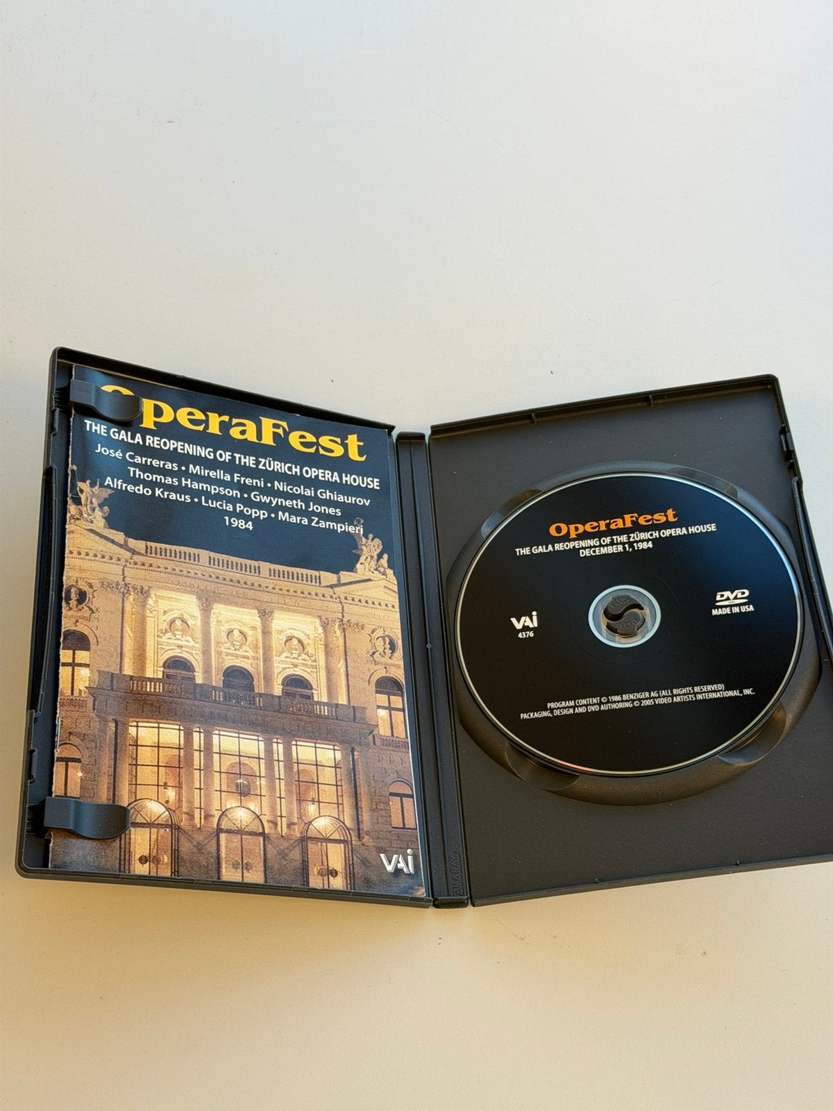 OperaFest zeldzame DVD Zürich Opera House 1984 José Carreras, Cd's en Dvd's, Dvd's | Muziek en Concerten, Alle leeftijden, Ophalen of Verzenden
