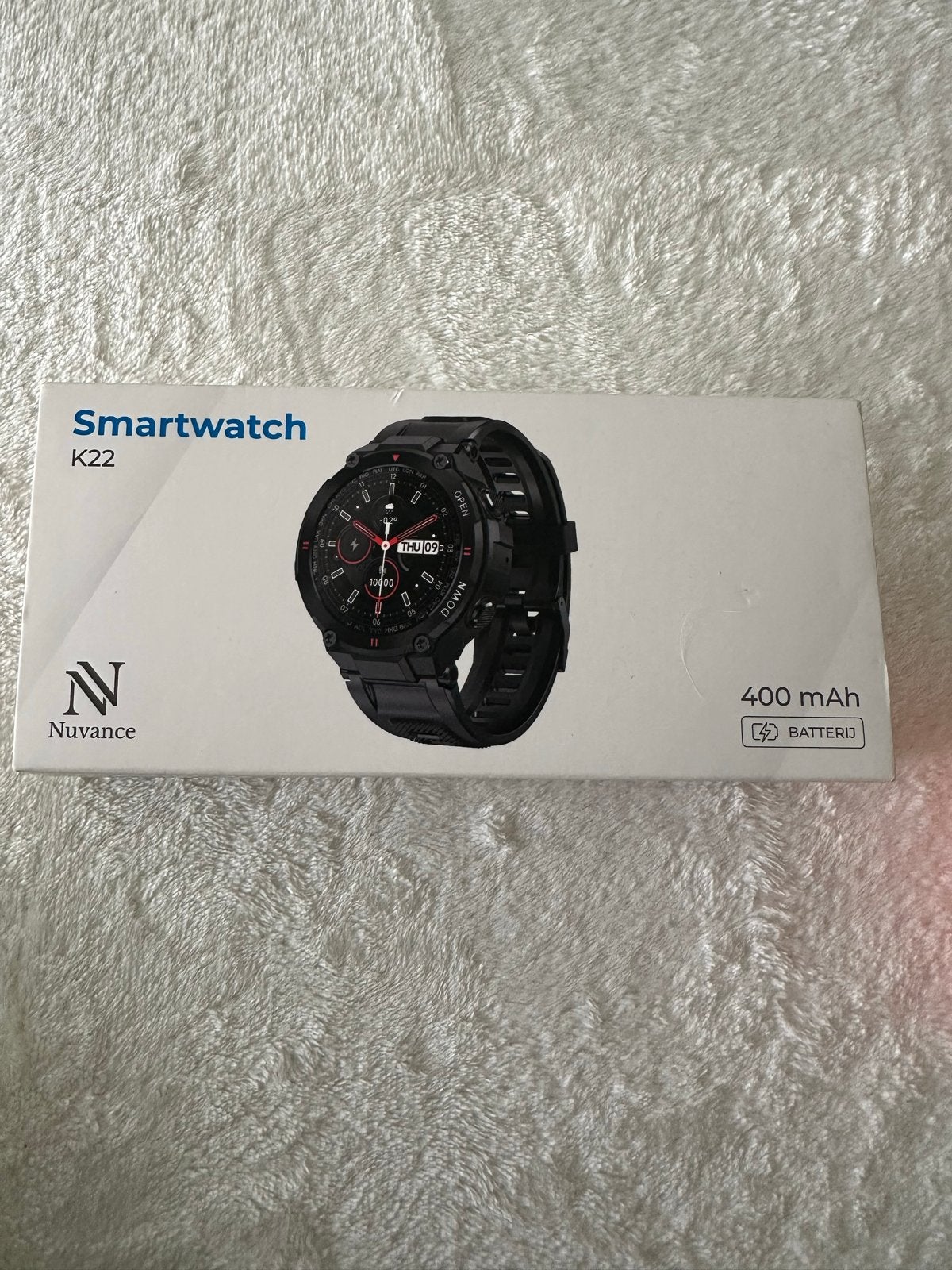 (Smartwatch)Nuvance K22 Sport Smartwatch - Weinig Gebruikt, Afstand, Zwart, Nieuw, Ophalen of Verzenden