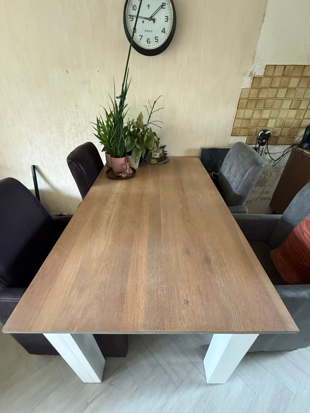 Eiken landelijke eettafel voor 4 personen, Ophalen, Gebruikt, Eikenhout, 50 tot 100 cm