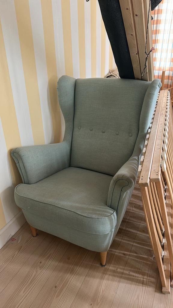 Ikea fauteil met bank STRANDMON, Ophalen of Verzenden, Zo goed als nieuw, 75 tot 100 cm