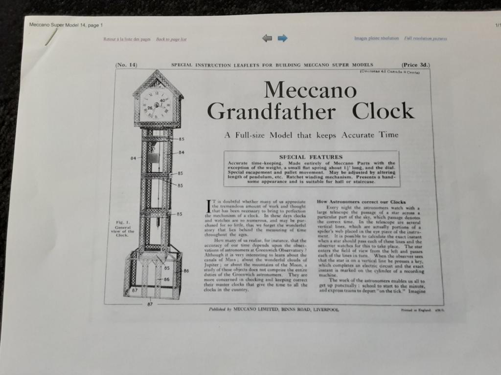 Te koop, Bouwinstructie Meccano klok, Ophalen of Verzenden