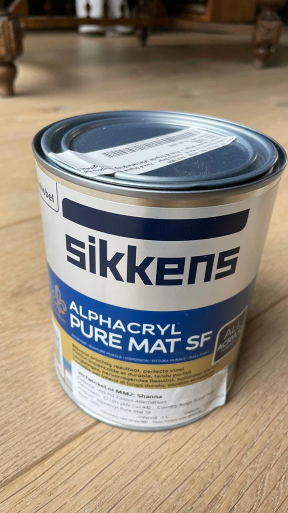 Muurverf Sikkens alphacryl pure mat SF 1 liter, Ophalen, Overige kleuren, Nieuw, Verf