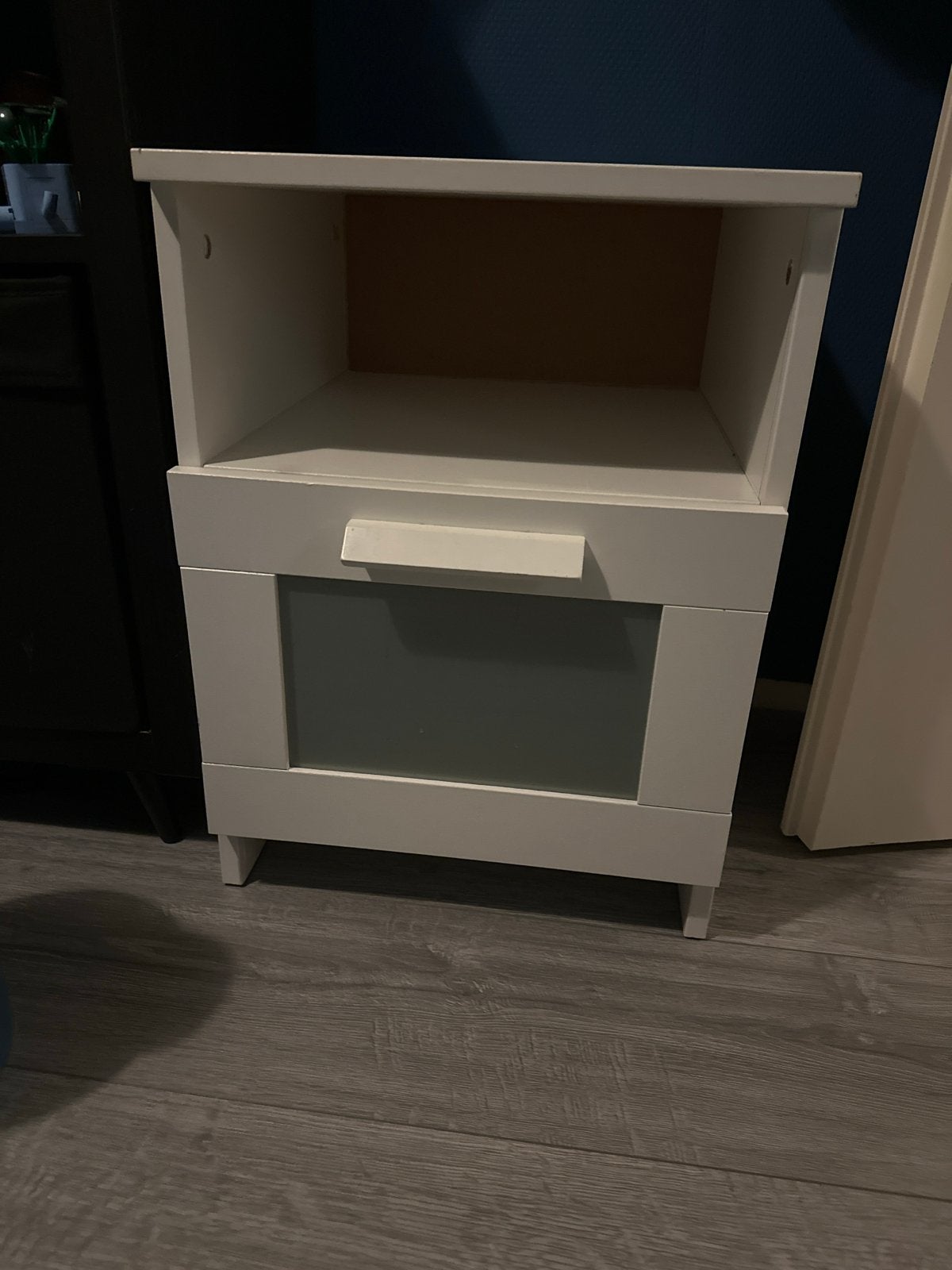 IKEA Nachtkastje met lade en open vak, Ophalen, Gebruikt, Minder dan 45 cm, 55 tot 70 cm