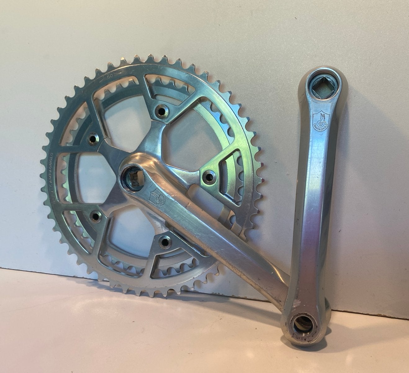 Campagnolo Crankstel - vintage, Fietsen en Brommers, Crankstel of Pedalen, Ophalen of Verzenden, Zo goed als nieuw, Aluminium
