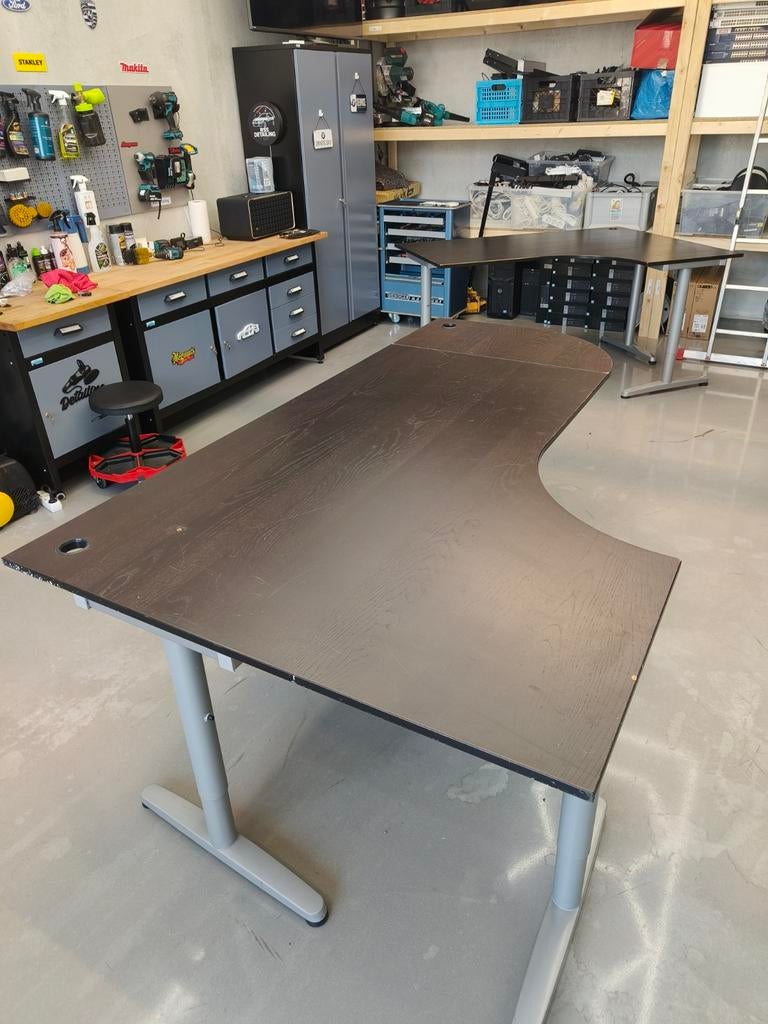 2x Groot hoekbureau IKEA Galant – donkerbruin, Ophalen, Demontabel, Gebruikt, Hout