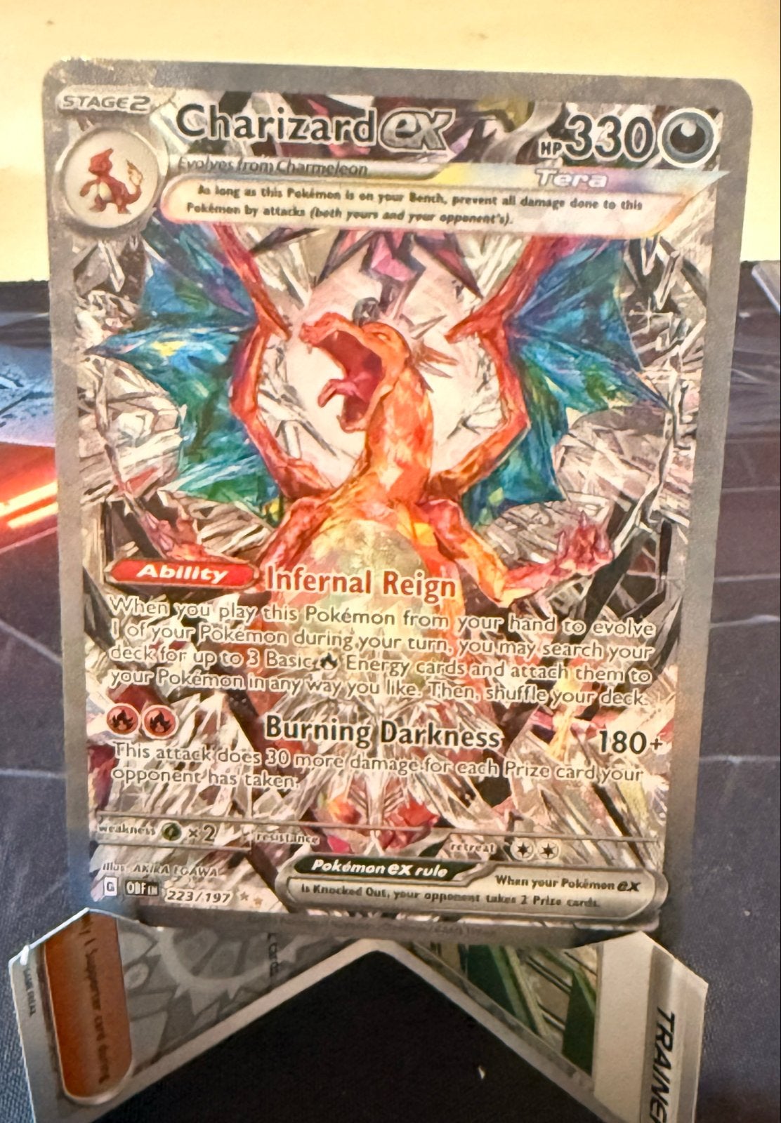 Charizard ex 223/197 Delta Species Near Mint Pokémon Kaart, Ophalen of Verzenden, Zo goed als nieuw, Losse kaart, Foil