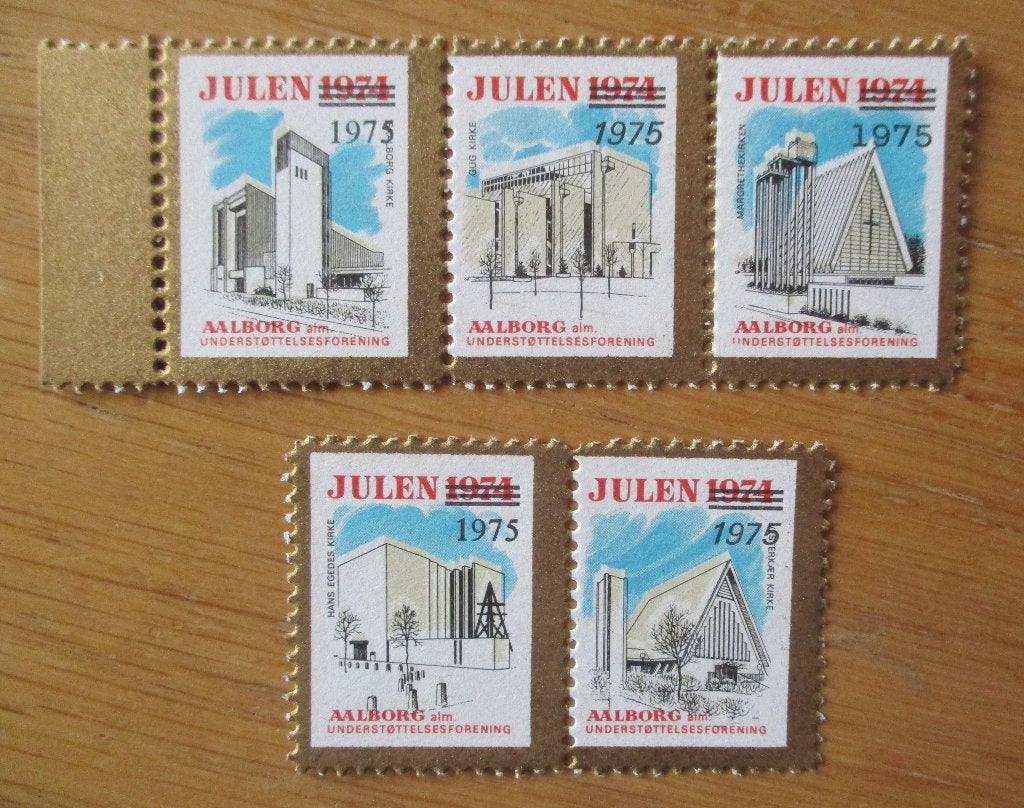 Denemarken Aalborg, serie Kerstzegels 1975, Ophalen of Verzenden, Denemarken, Postfris