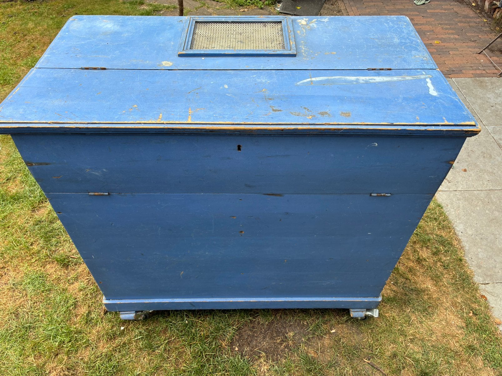 Antieke turfkist opberg kist commode, Ophalen, Gebruikt, 100 tot 150 cm, 75 – 100