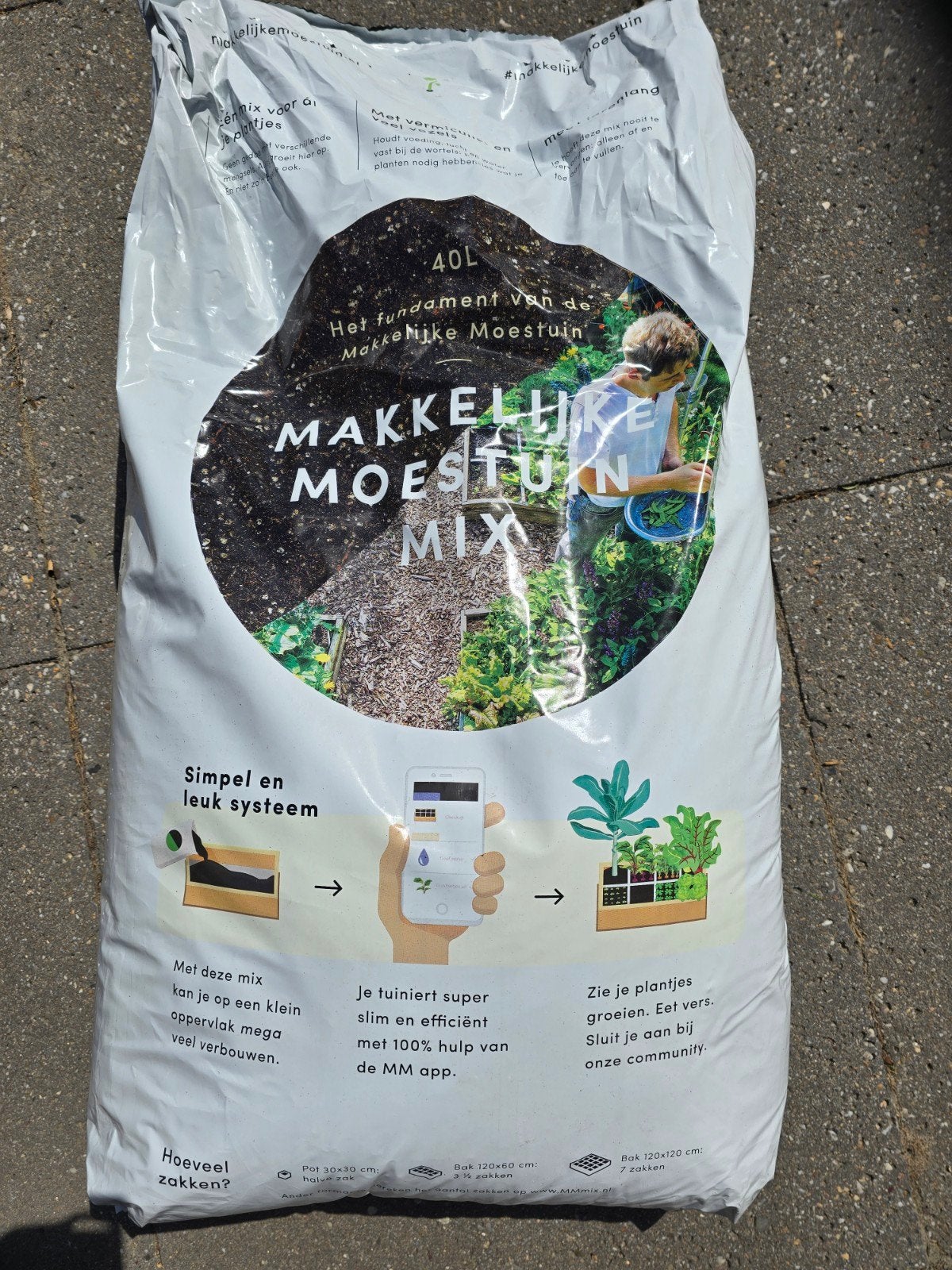 Nieuwe moestuin mix ongeopend. 40 liter. Potgrond, Tuin en Terras, Aarde en Mest, Ophalen, Potgrond