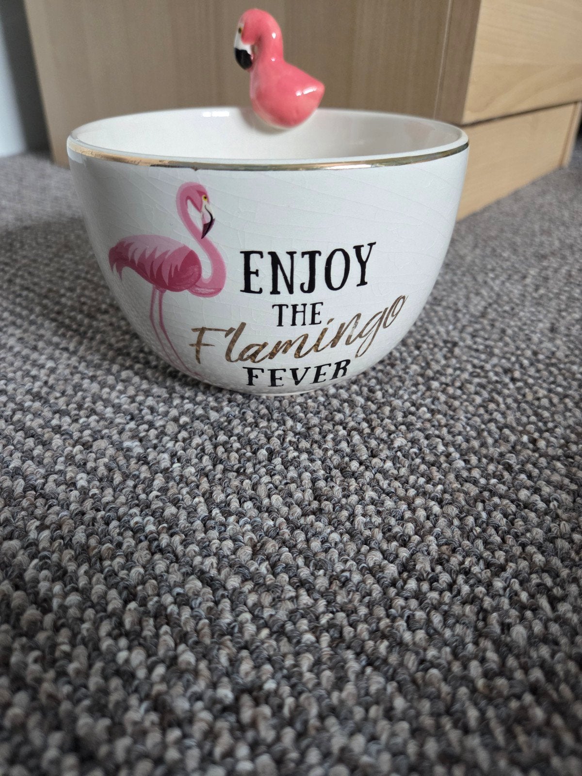 schaal met flamingo design, Porselein of Keramiek, Schaal, Rond, Ophalen of Verzenden