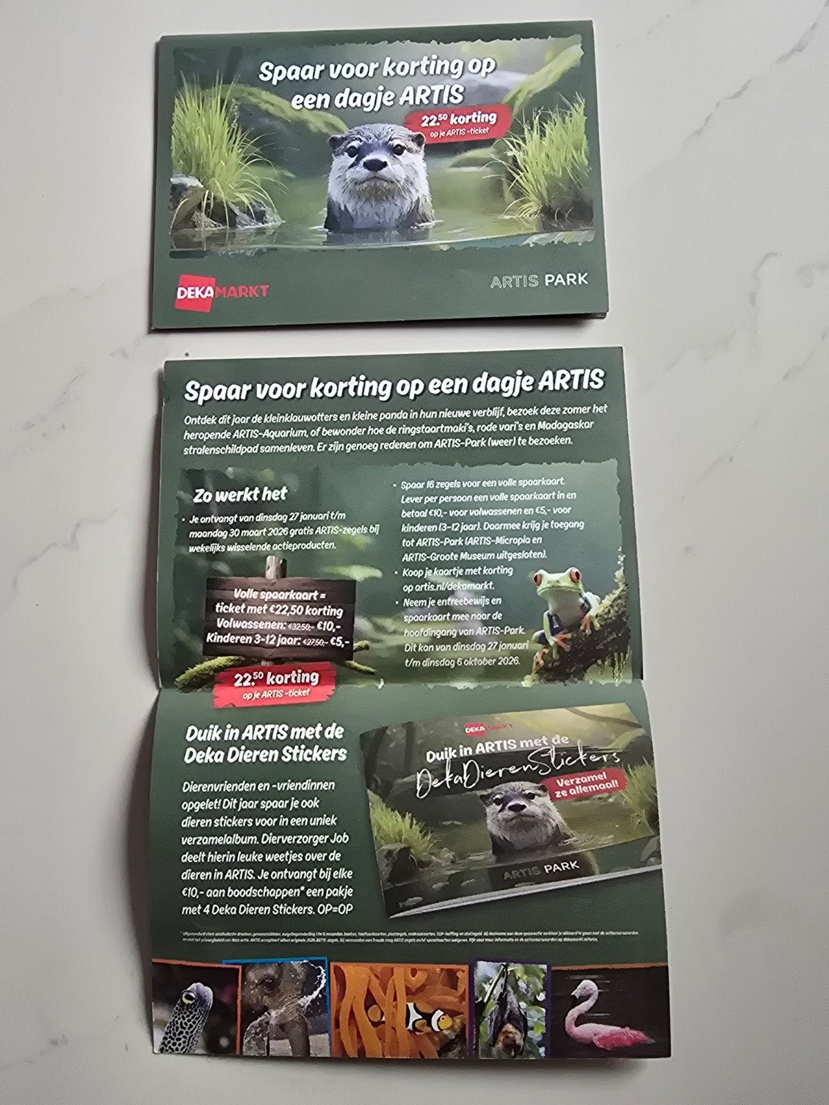 €22,50 korting op Artis-ticket 2 st., Eén persoon, Ticket of Toegangskaart