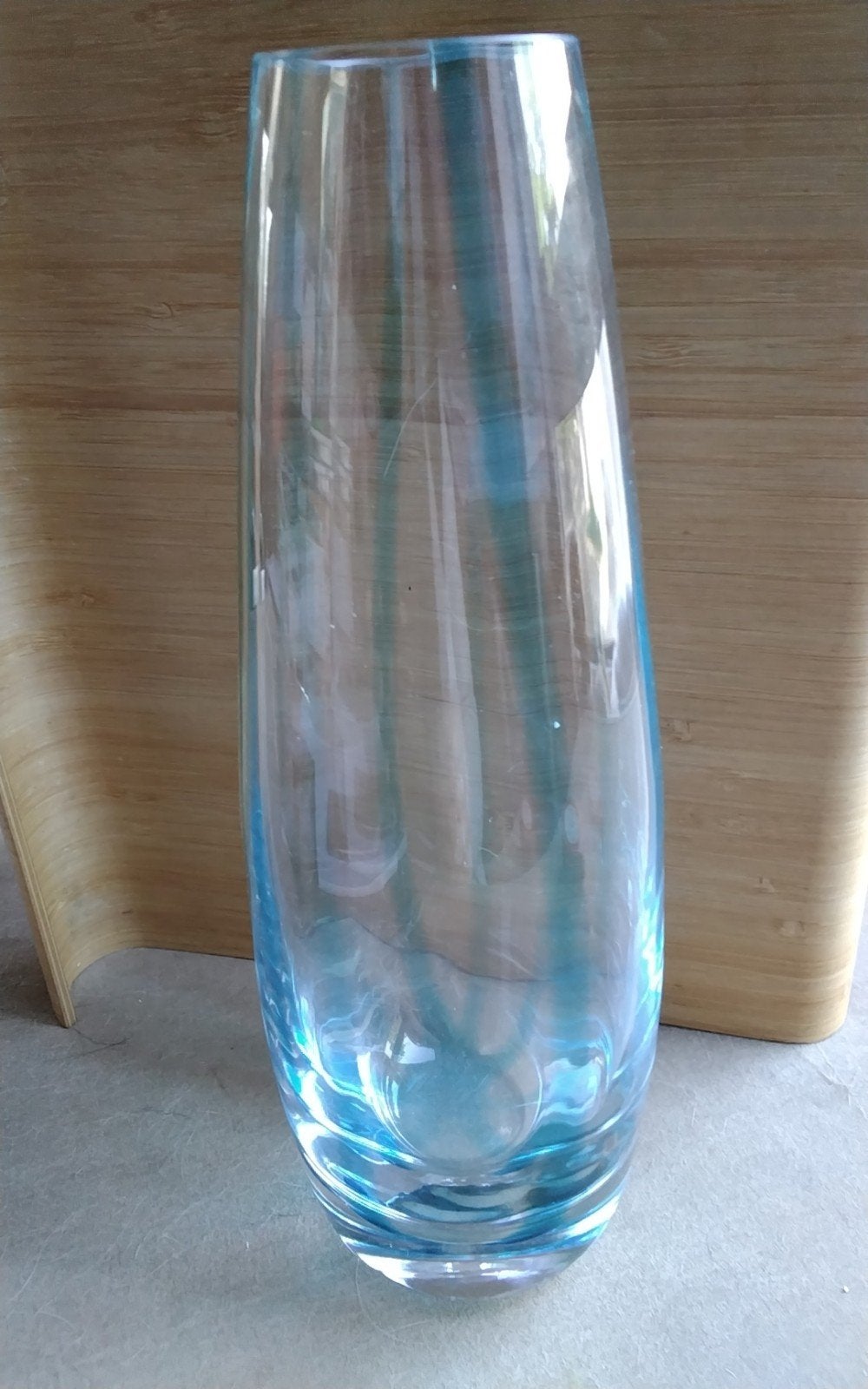 Torpedo glas Vaas Aseda Glasbruk Zweden Bo Borgstrom, Ophalen of Verzenden, Transparant, Glas