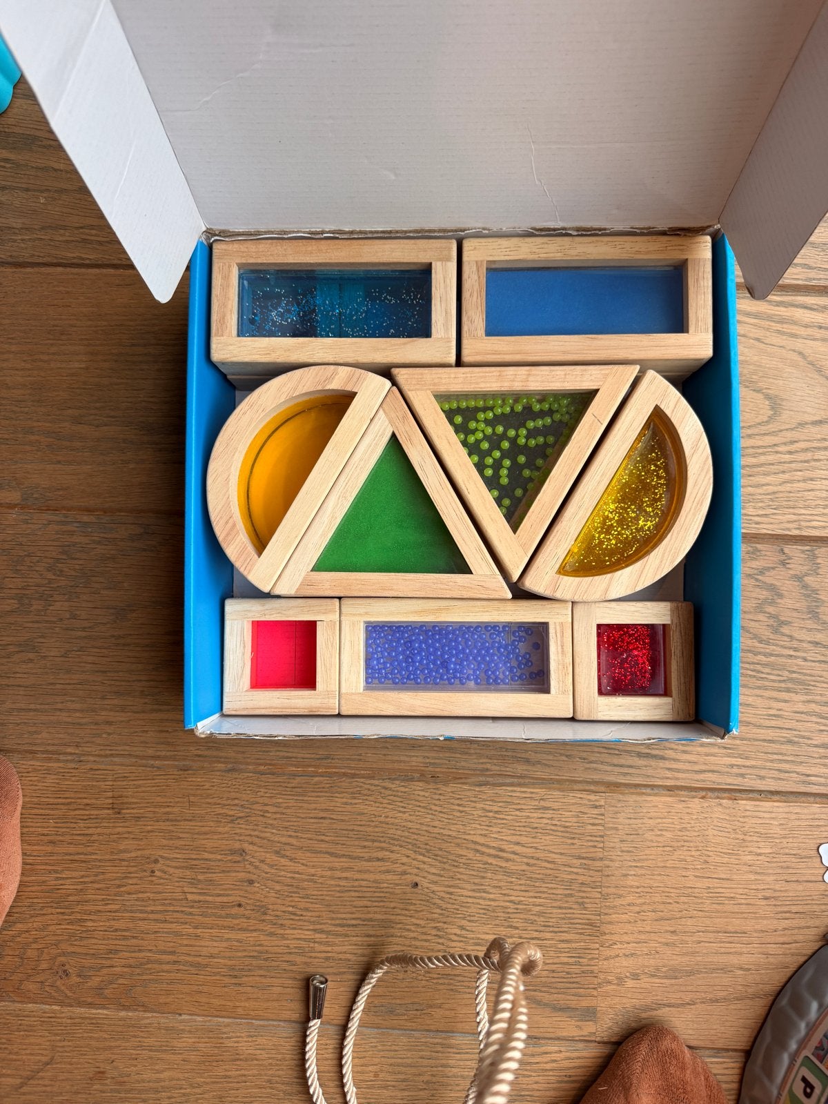 TickiT Sensory Blocks - Set van 16 houten sensorische blokke, Ophalen, Zo goed als nieuw, Knutselen, Met geluid
