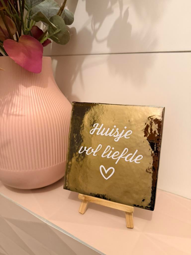 Keramiektegel - Huisje vol liefde - nieuw, Ophalen of Verzenden, Nieuw