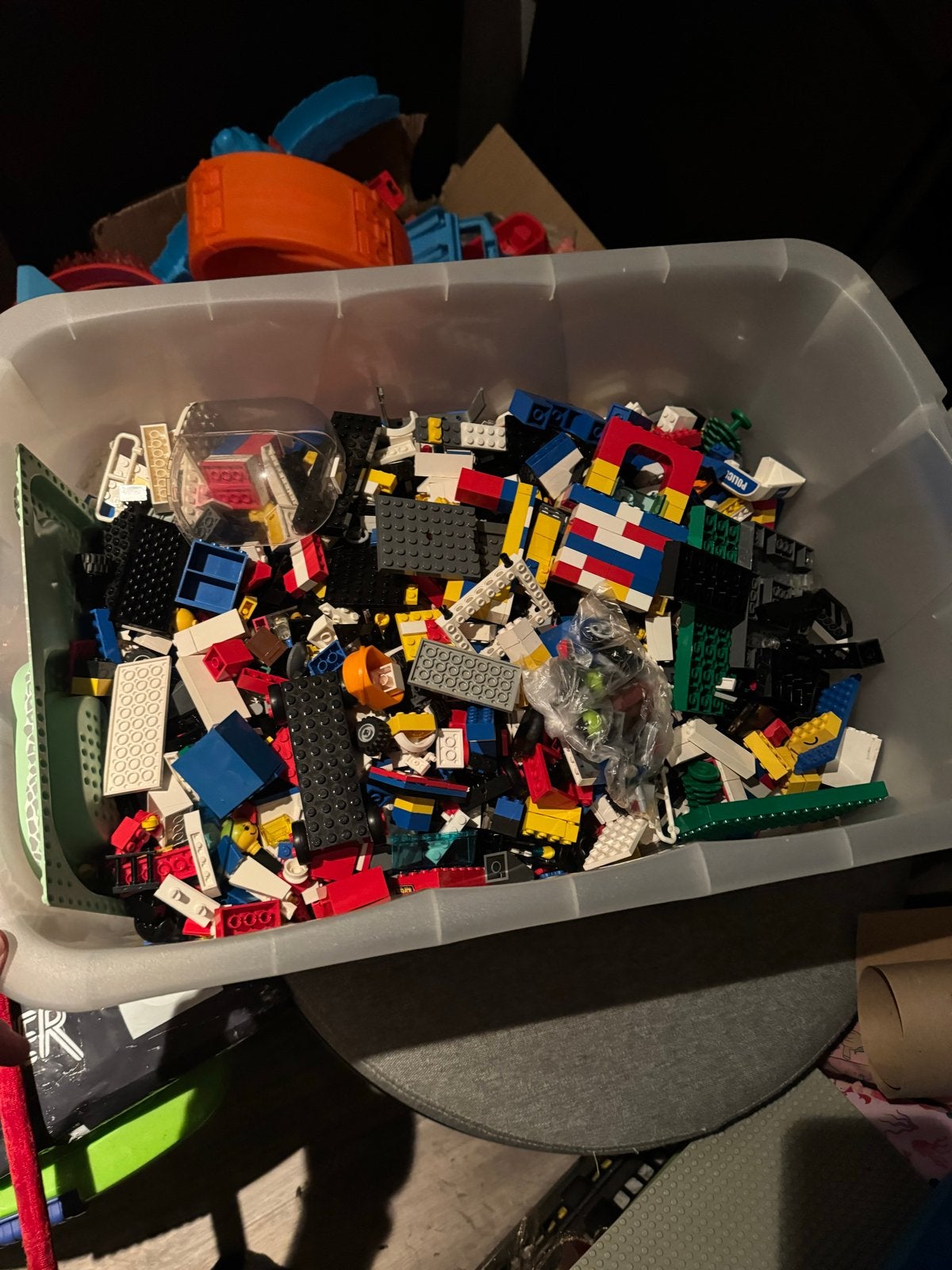 Grote bak met diverse Lego stenen en grondplaten, Ophalen, Gebruikt, Inclusief extra onderdelen, Lego